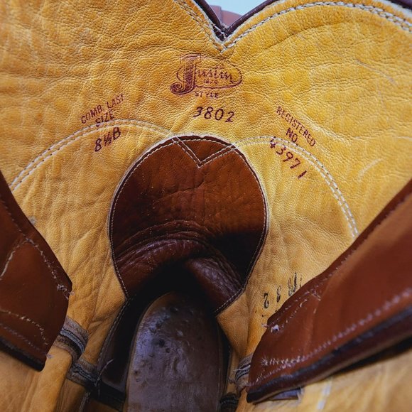 Justin Boots Roper Cowboy Boots Men's Size 8.5 - Picture 11 of 12
